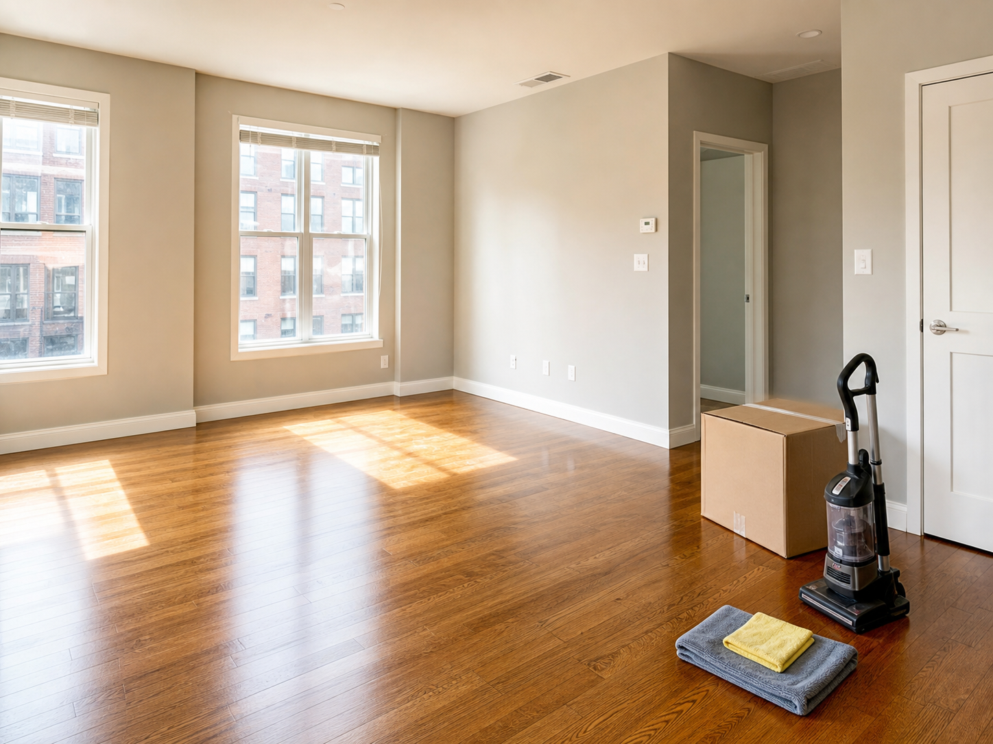 Empty room ready for move-out cleaning